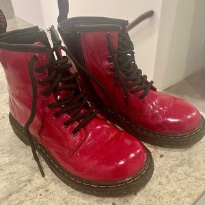 Dr. Martens 1460 Cosmic Glitter Boot in Bright Red